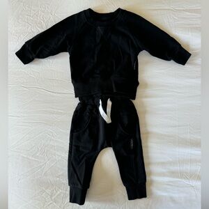 Little Bipsy Black Pullover and Joggers • Size 3-6 Month • Excellent Condition